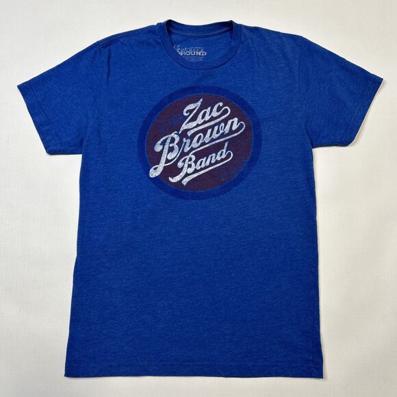 ZAC BROWN BAND 2015 Official "Jekyll & Hyde" Tour Dates T-Shirt Size Small Blue - Picture 1 of 6